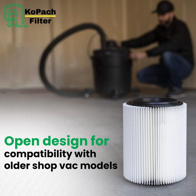 KoPach Filter Replacement Filter for Craftsman and Ridgid Shop Vacs Part # 9-17816 & Part # VF4000, 2 Pack, Original Filter - Image 3